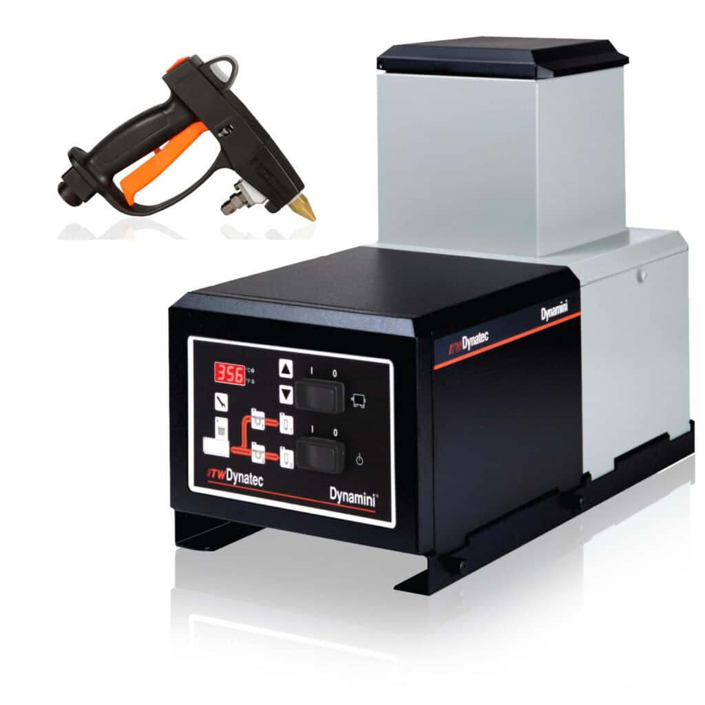 Dynatec Dynamini met DGII Gun Hotmelt systemen met pistolen